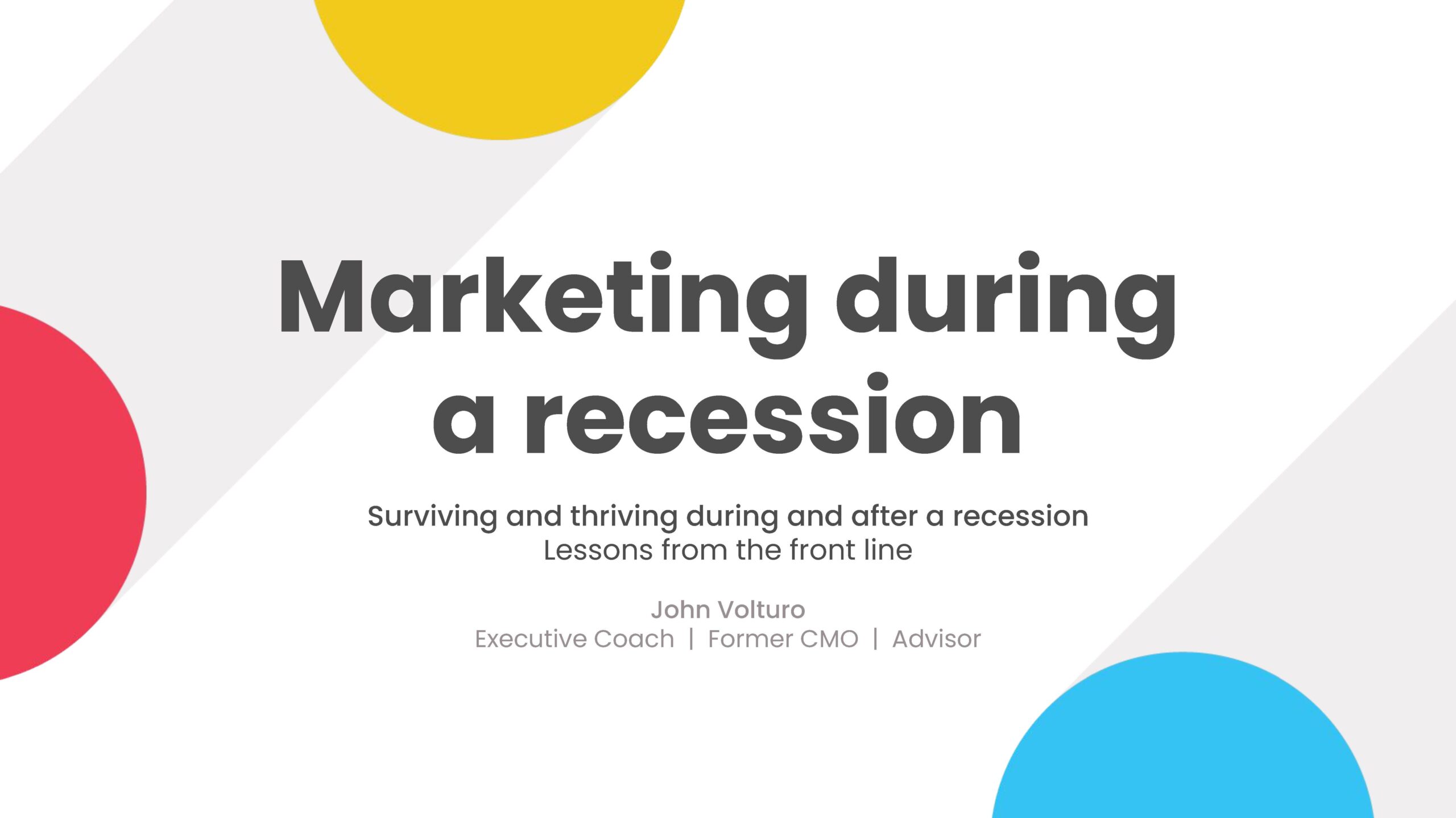 Marketing Lessons from a Recession