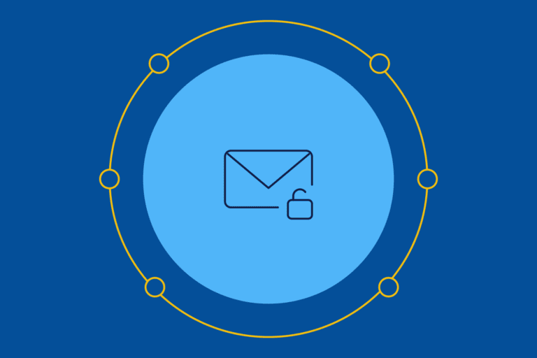 Email icon with security lock to represent DMARC