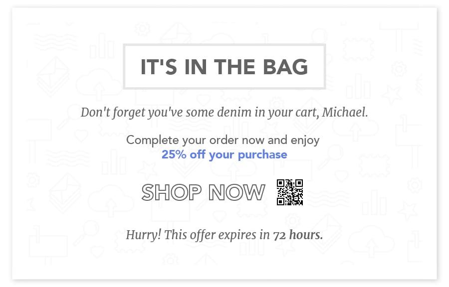 Use direct mail for cart abandonment