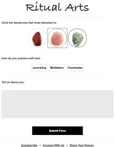 Ritual Arts interactive Welcome Email mockup