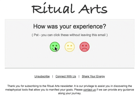 Interactive email survey GIF
