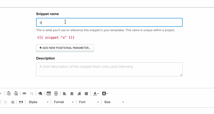 Product Enhancements - Positional Snippet Parameters GIF