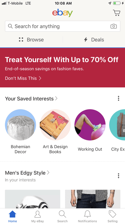 eBay mobile engagement