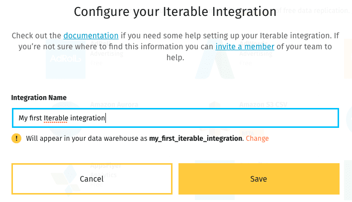 Configure your Iterable + Stitch integration