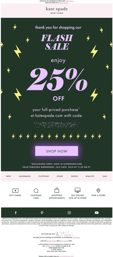 Kate Spade email