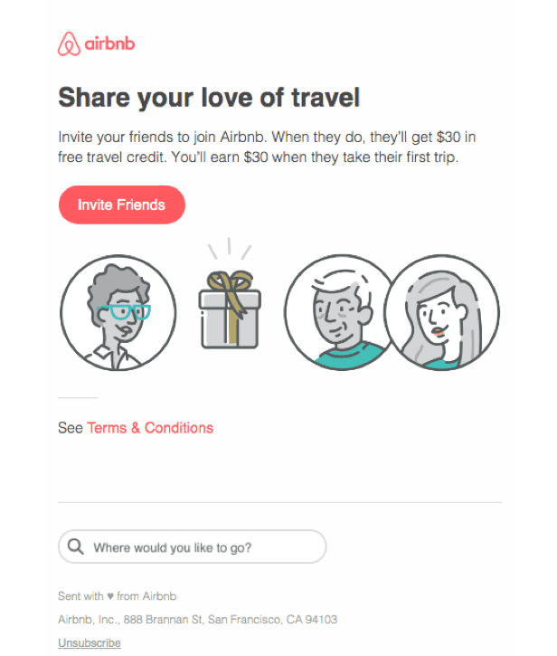 Airbnb "Invite Friends" Email