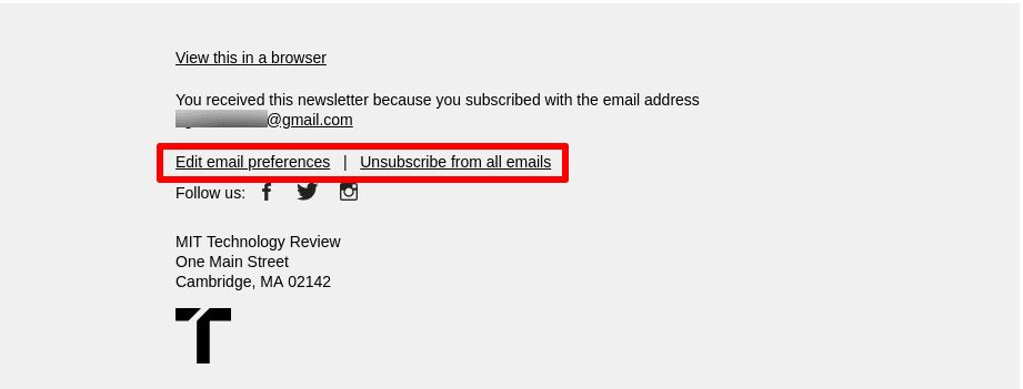 Email Preferences and Unsubscribe