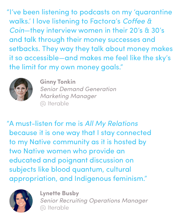 Podcast quotes from Ginny Tonkin and Lynette Busby
