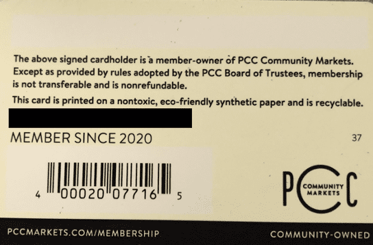 PCC loyalty card