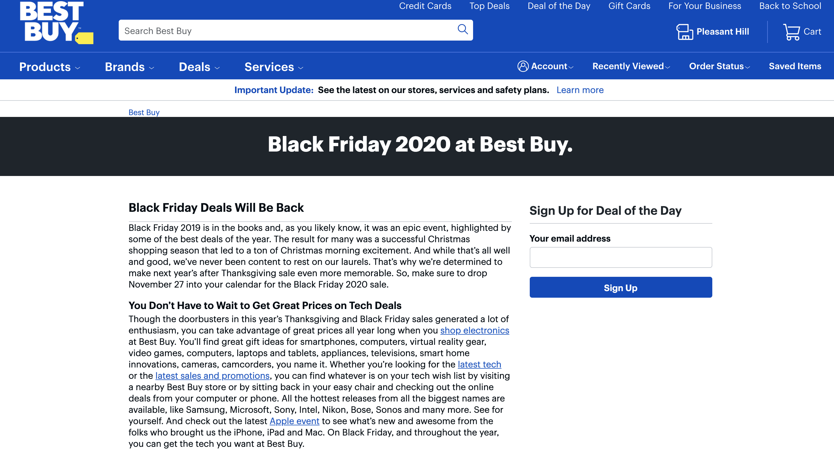 Best Buy's Black Friday messaging