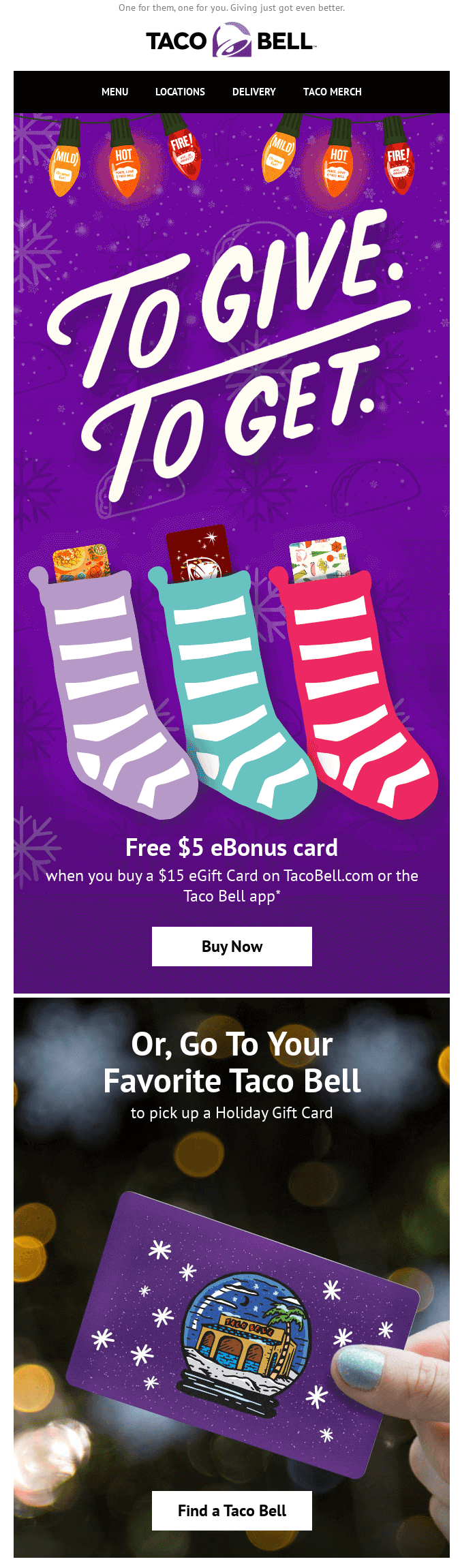 Taco Bell Holiday Email