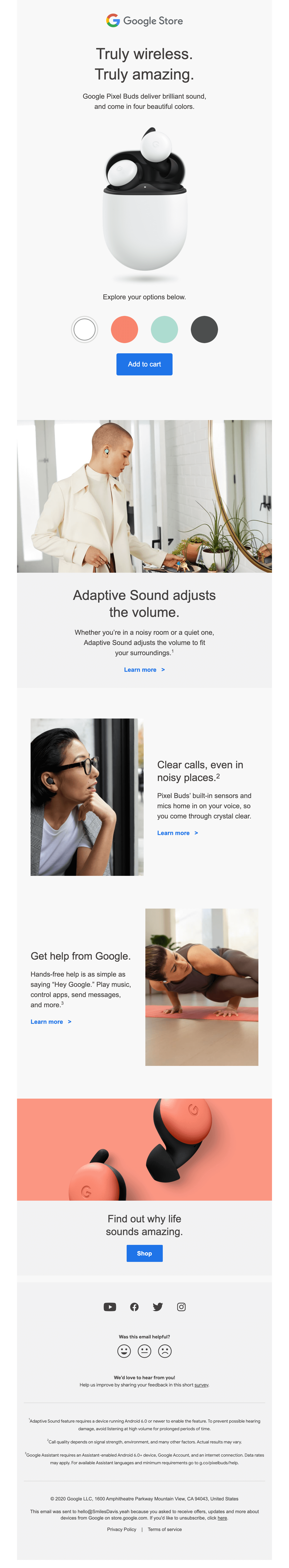 Google Pixel Buds Email