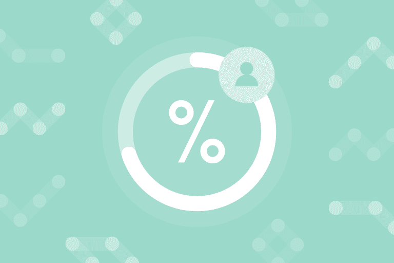 Percentage icon to depict customer experience stats