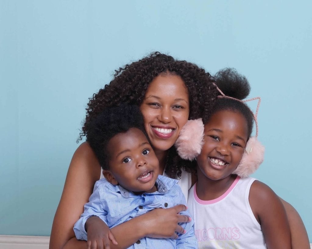 Grace Kiburi and her two children