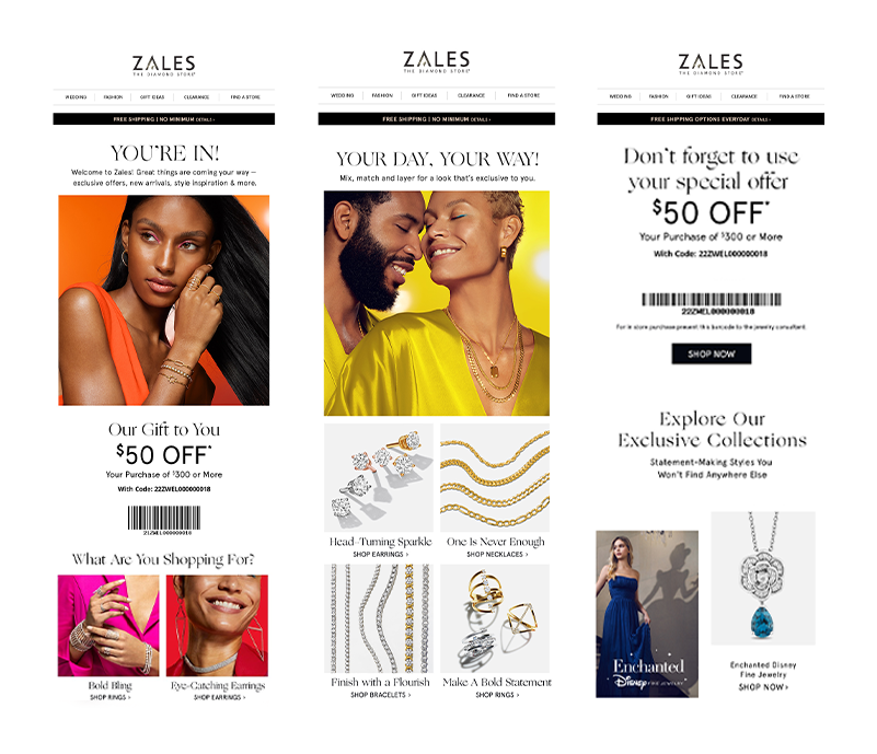 Zales Welcome and Onboarding Campaigns