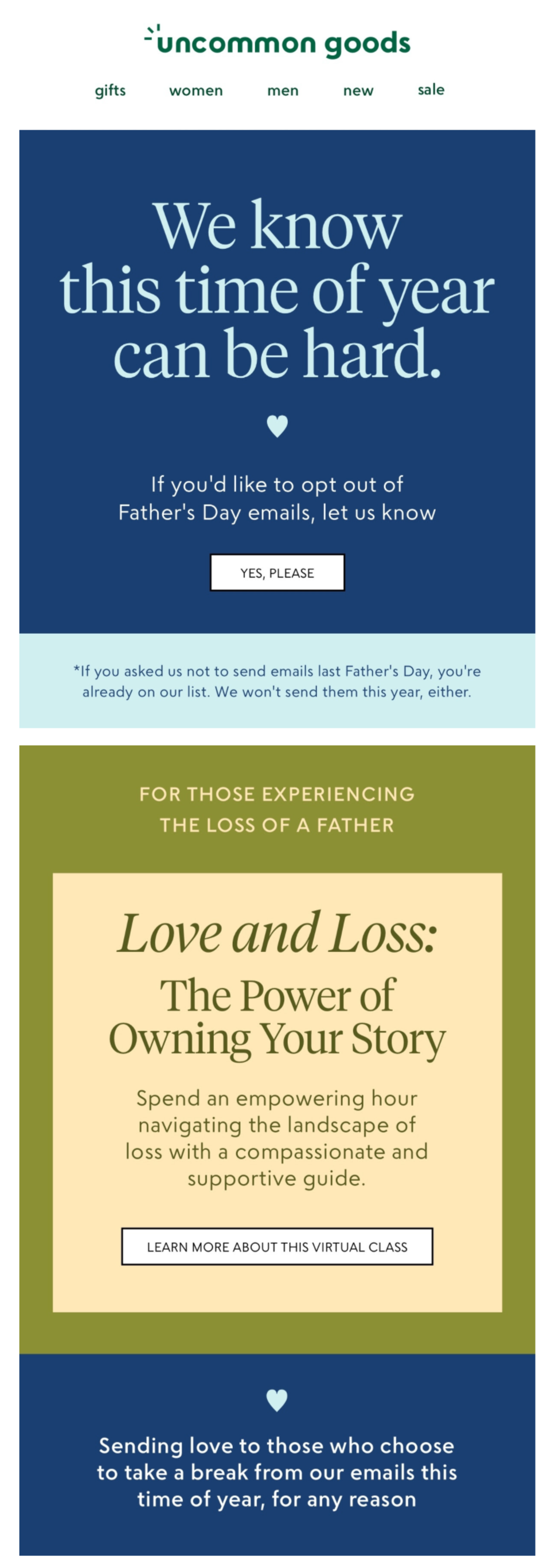 Uncommon Goods Father's Day Opt-Out