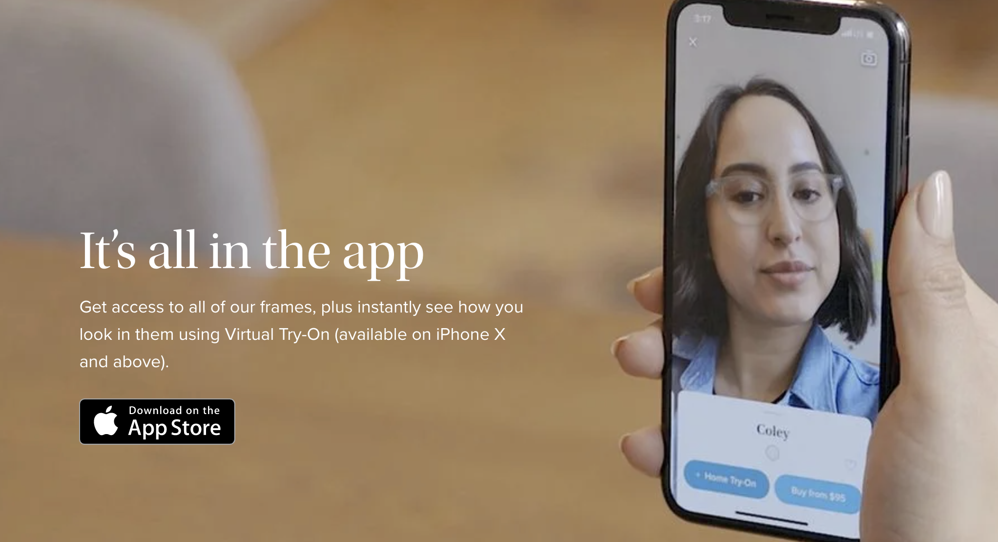 Warby Parker allows for virtual try-on as a phygital marketing strategy