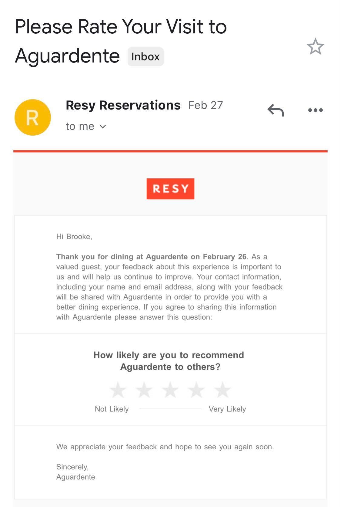 Resy collects post-purchase zero-party data via survey