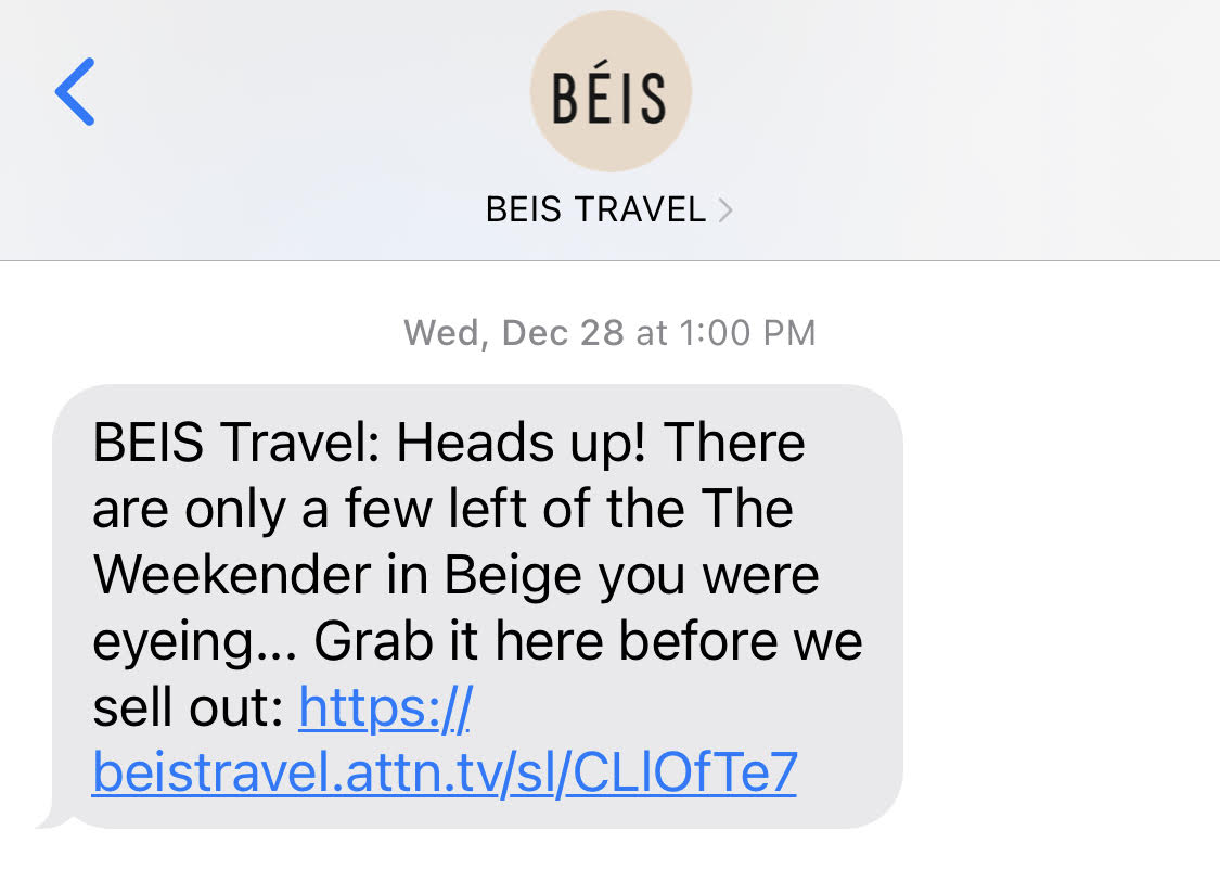 Béis uses urgency in messages