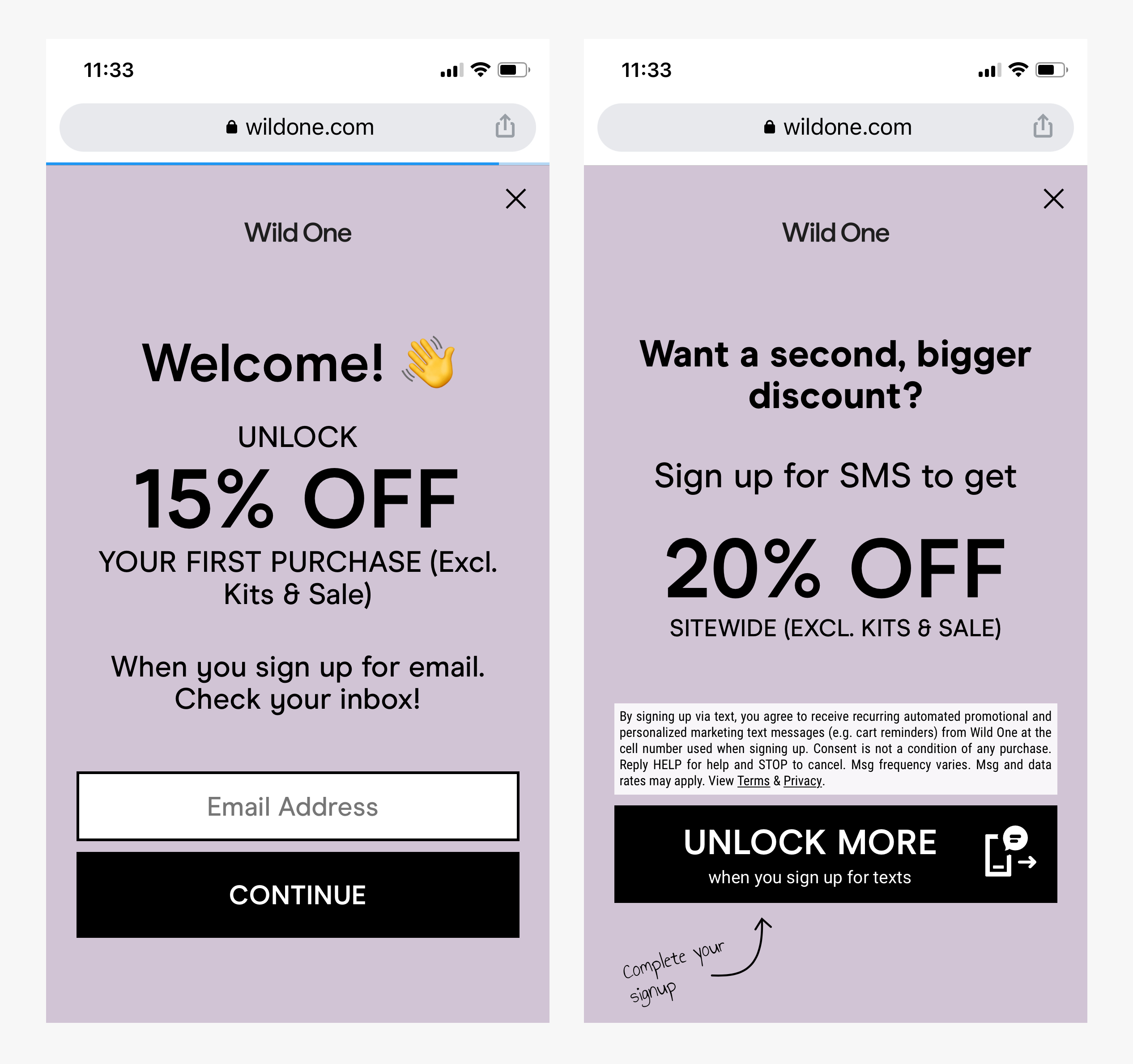Wild One Adding promotional SMS channel