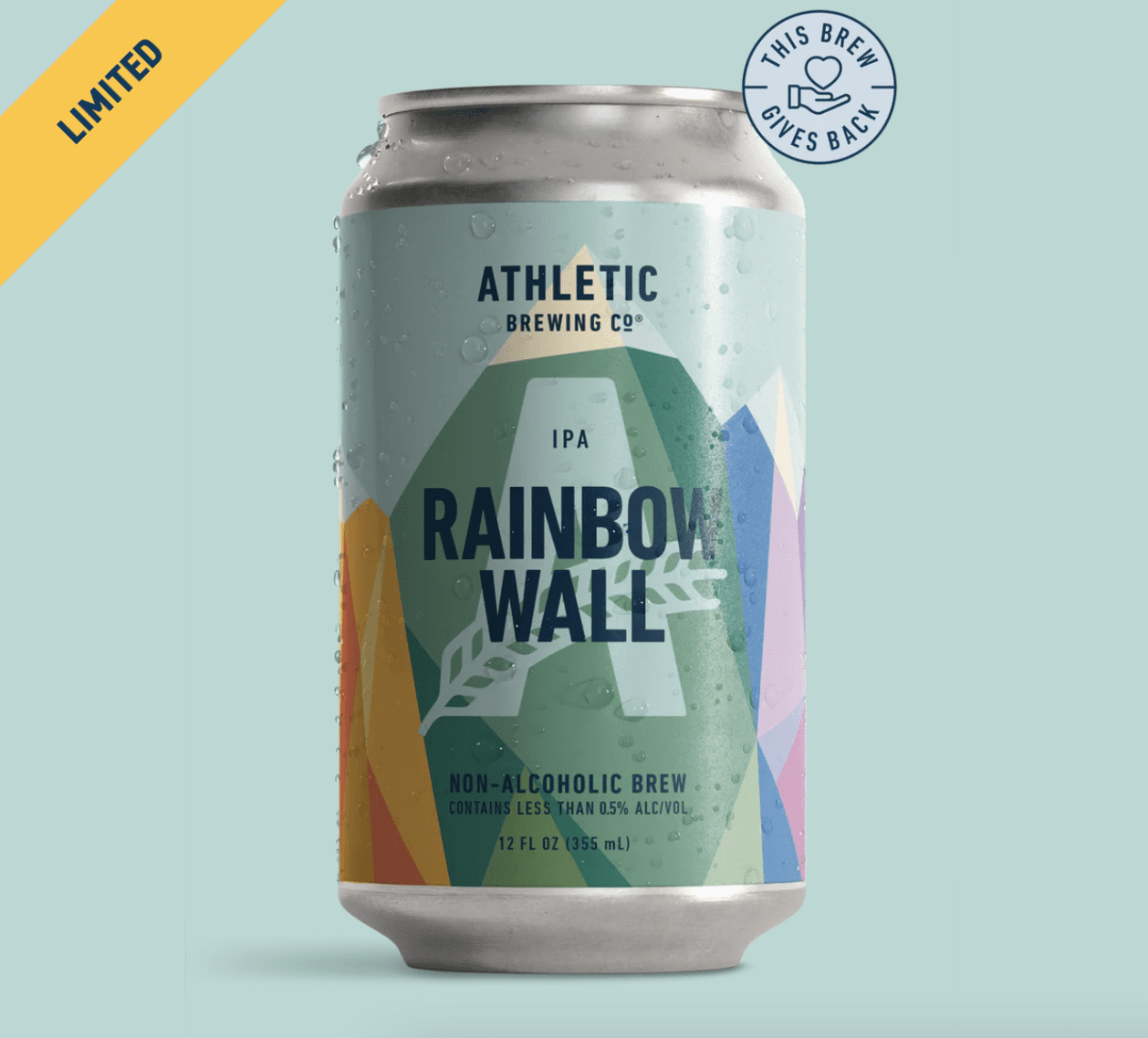 Photo of Athletic Brewing Company's Rainbow Wall beer can.