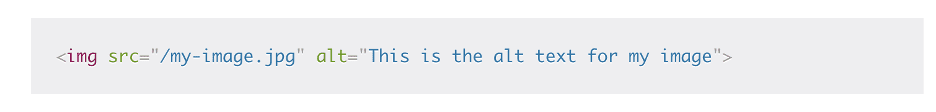 Alt text example in a HTML snippet