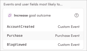 Increase goal outcome custom events