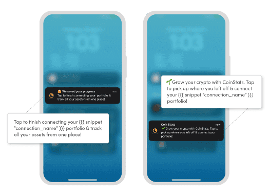 CoinStats push notification screenshots