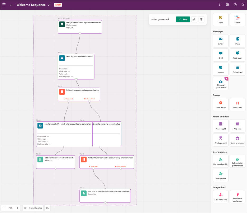 Screenshot of Iterable's Journey Assist