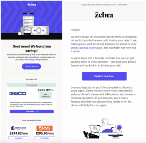 The Zebra Recovers Abandoned Insurance Quotes in Real Time image